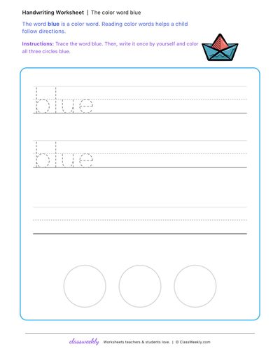 Trace color words