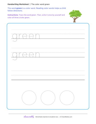 Trace color words