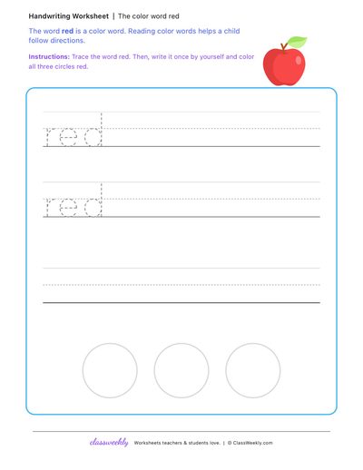Trace color words
