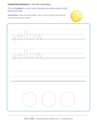 Trace color words