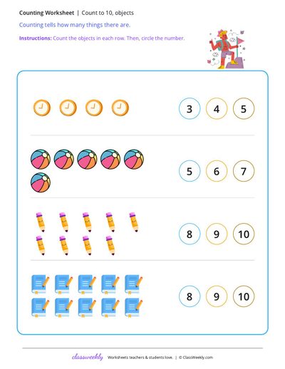 Count to 10, objects