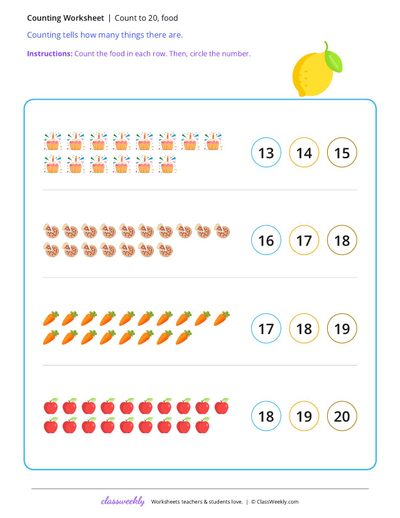 Count to 20, food