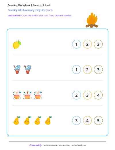 Count to 5, food
