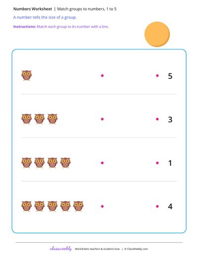 Match groups to numbers, 1 to 5