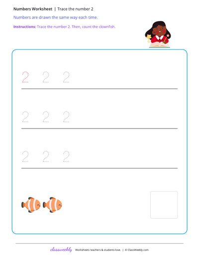 Trace the number 2