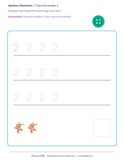 Trace the number 2
