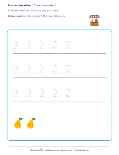 Trace the number 2
