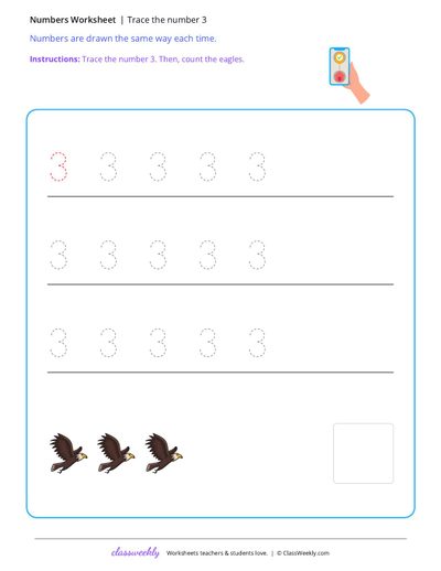 Trace the number 3