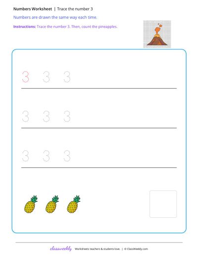 Trace the number 3