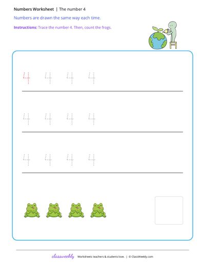 Trace the number 4