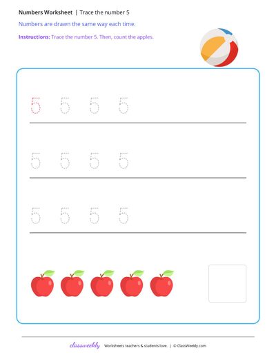 Trace the number 5
