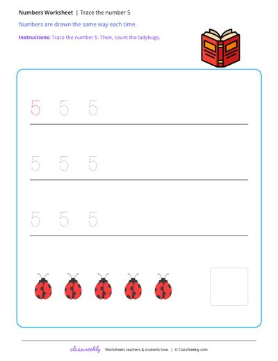 Trace the number 5