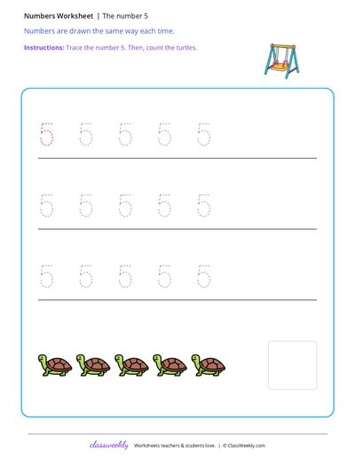 Trace the number 5