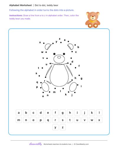 Alphabet dot to dot