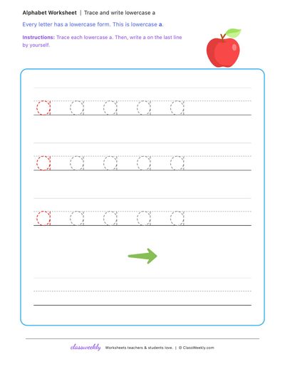 Trace and write lowercase letters