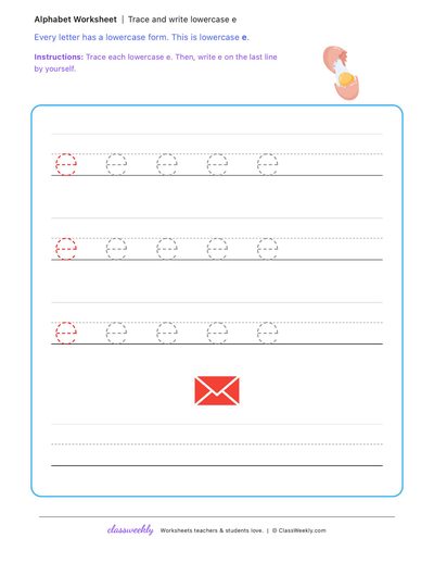 Trace and write lowercase letters