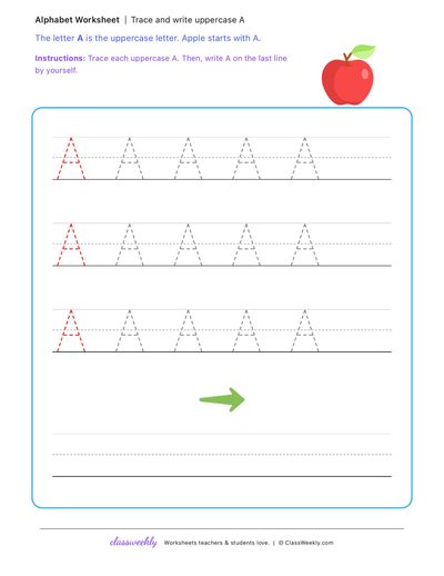 Trace and write uppercase letters