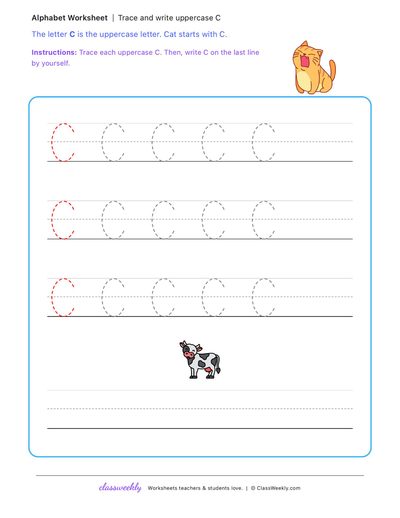 Trace and write uppercase letters