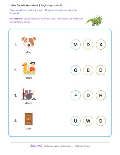 Beginning sounds