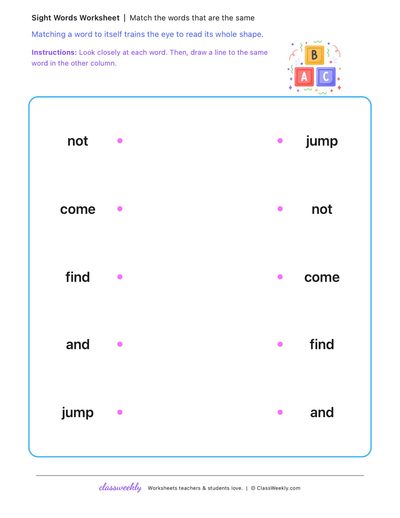 Match the words that are the same