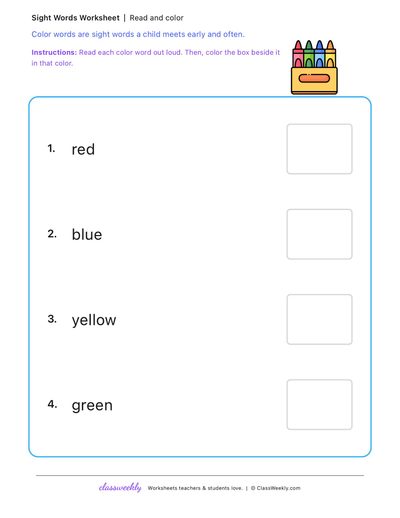 Read and color