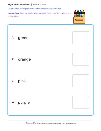 Read and color