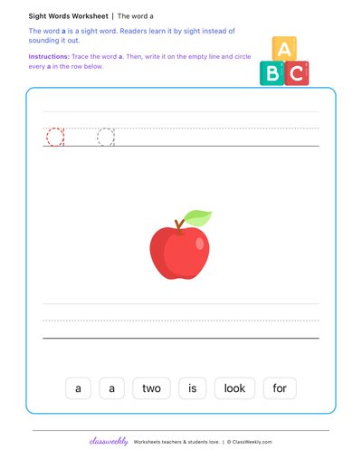 Trace the sight word