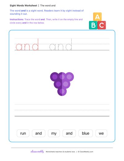 Trace the sight word