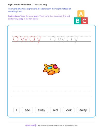 Trace the sight word