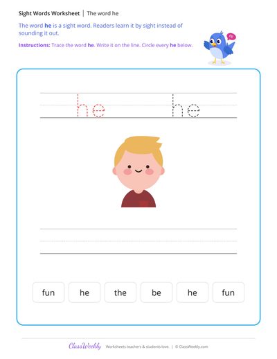 Trace the sight word