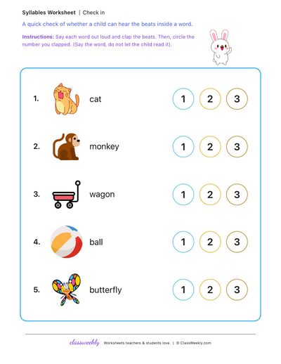 Syllable check-in
