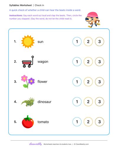 Syllable check-in