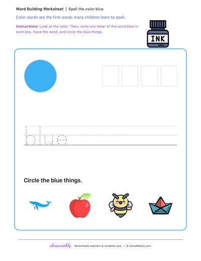 Spell color words