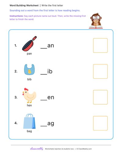Write the first letter
