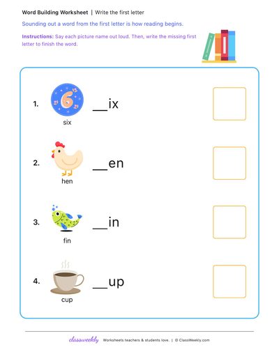 Write the first letter