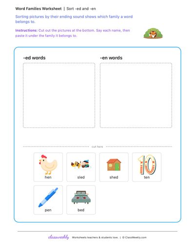 Sort word families