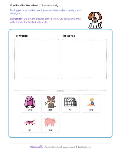 Sort word families