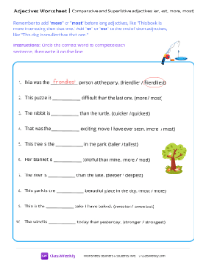 Comparative & Superlative adjectives