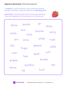 Identify Adjectives