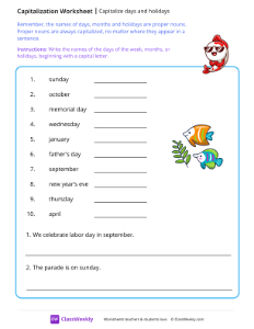 Capitalize days and holidays