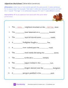 Alliterations (sentences)