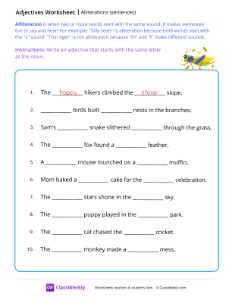 Alliterations (sentences)