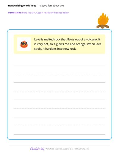 Copy a Fact - Volcanoes & Earthquakes