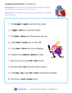 Homophones