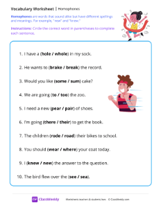 Homophones