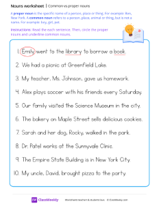 Common vs proper nouns