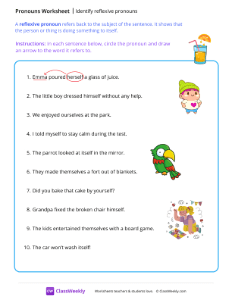 Identify reflexive pronouns