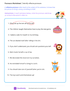 Identify reflexive pronouns