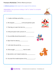 Write reflexive pronouns