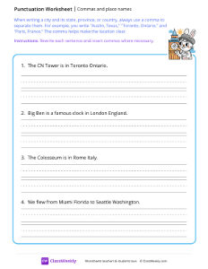 Commas and place names